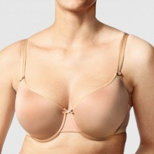 NWT Chantelle Modern Invisible Smooth Custom Fit Plunge Bra (NUDE - 32DDDD)
